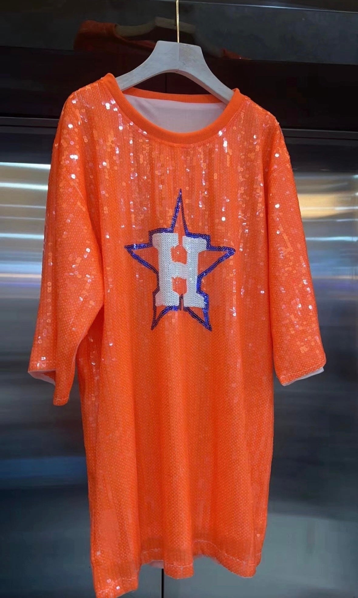 Astros Blue Or Orange Sequin Dress (PRE-ORDER)