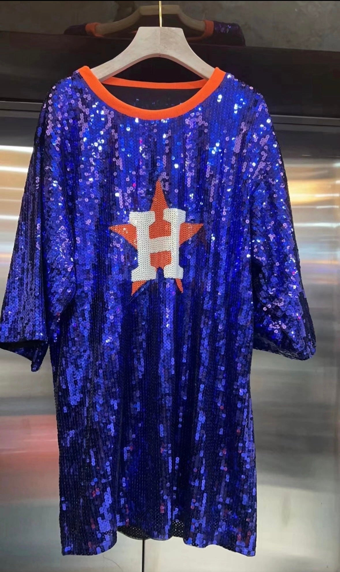 Astros Blue Or Orange Sequin Dress (PRE-ORDER)