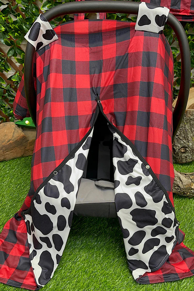 Car Seat Cover - Cow & Red Buffalo