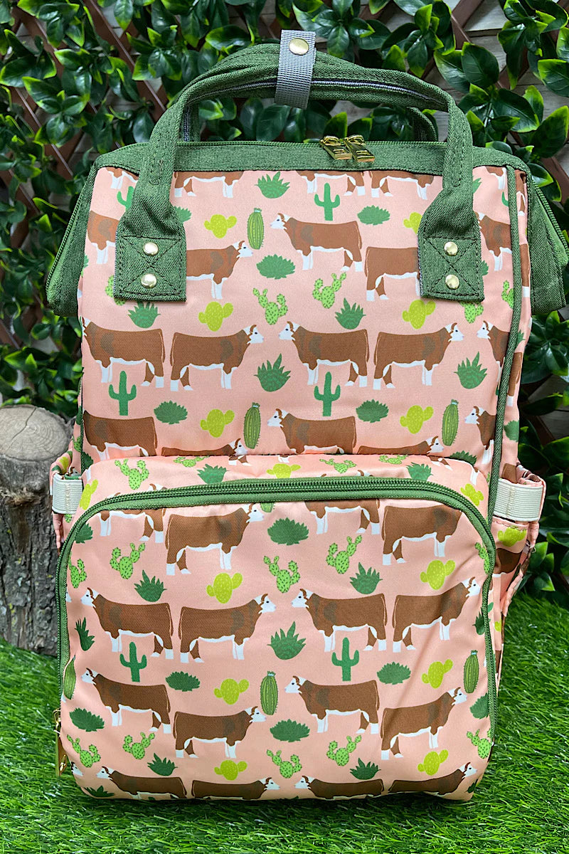 Cows & Cactus Bottle Insulated Diaper Bag