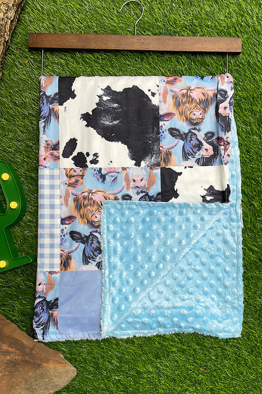 Baby Blanket - Mink Blue Sky Cow