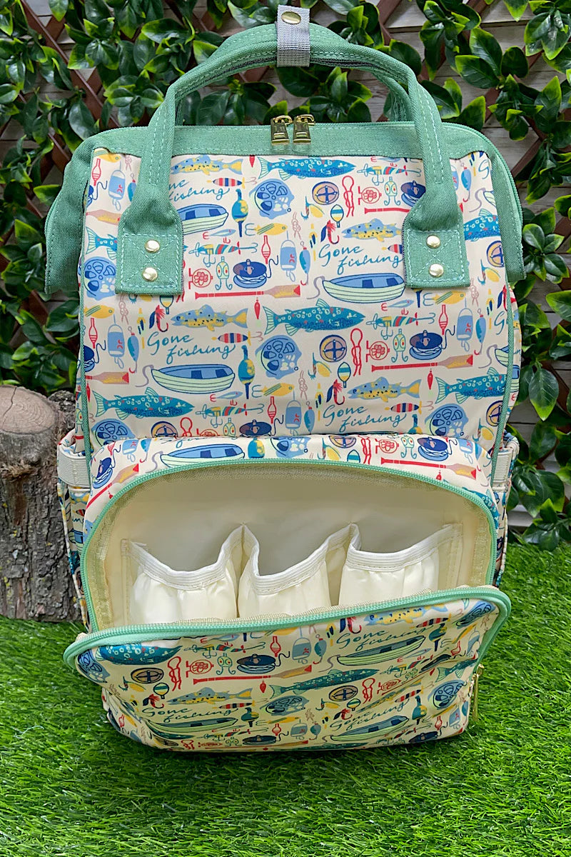 Green Fisherman Bottle Insulated Diaper Bag