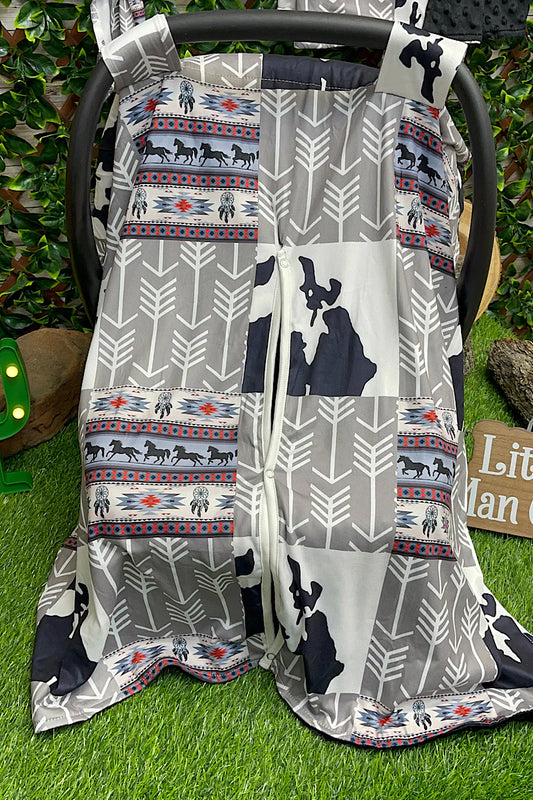 Car Seat Cover- Grey & Black Arrow