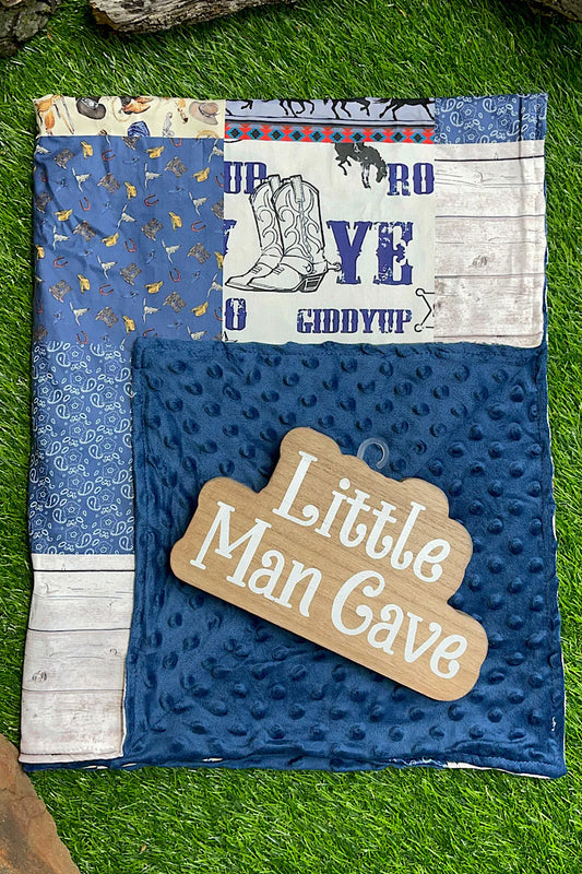 Baby Blanket - Mink Blue Yee Haw