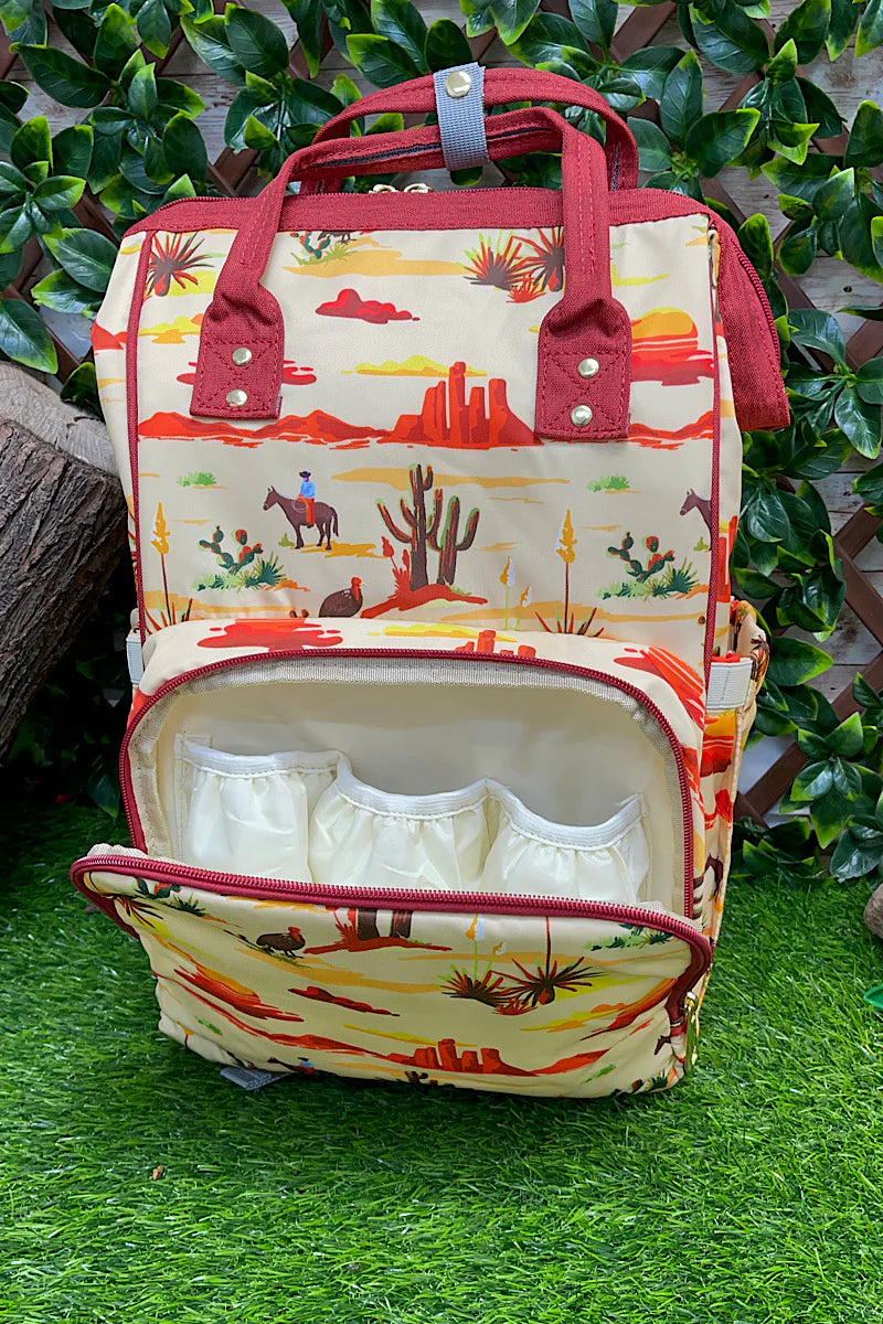 Cowboy Desert Bottle Insulated Diaper Bag