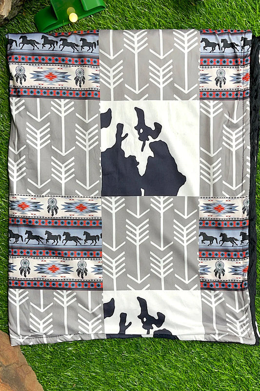 Baby Blanket - Grey & Black Arrow