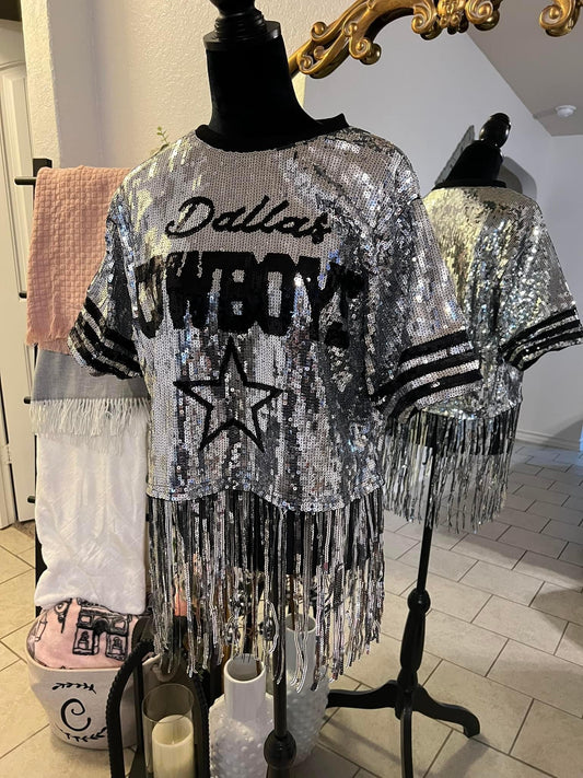 Cowboys Fringe Sequin Top (PRE-ORDER)