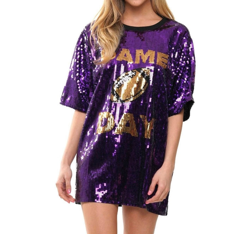 Purple & Gol Sequin Dress (PRE-ORDER)