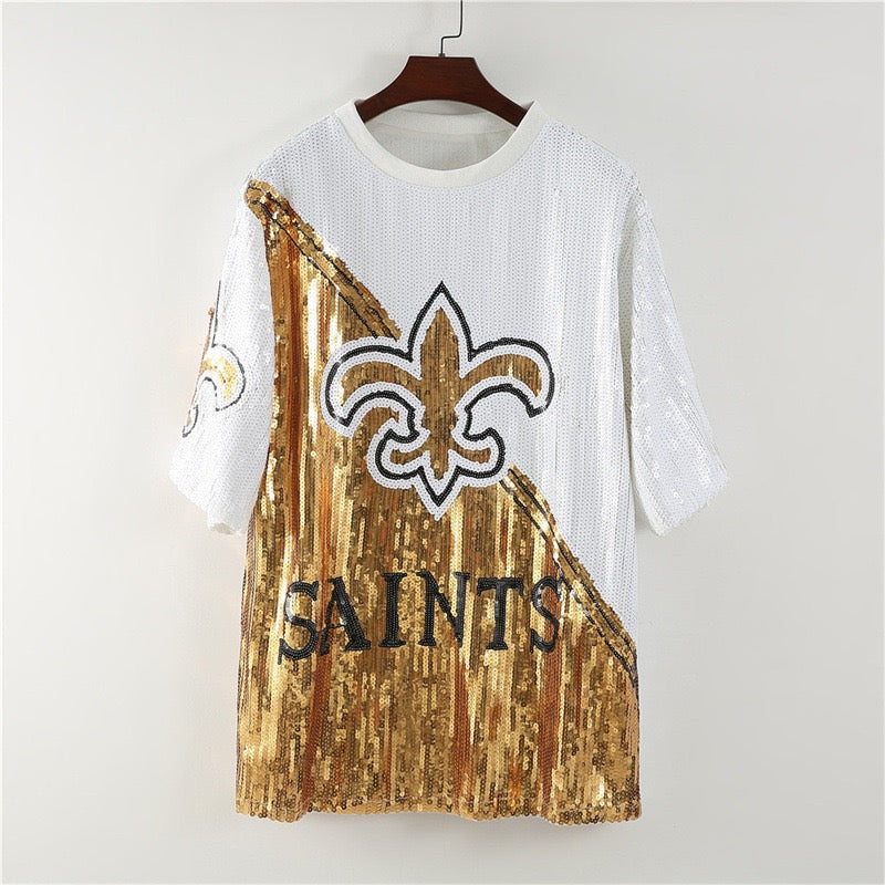 Saints White & Gold Sequin Dress (PRE-ORDER)