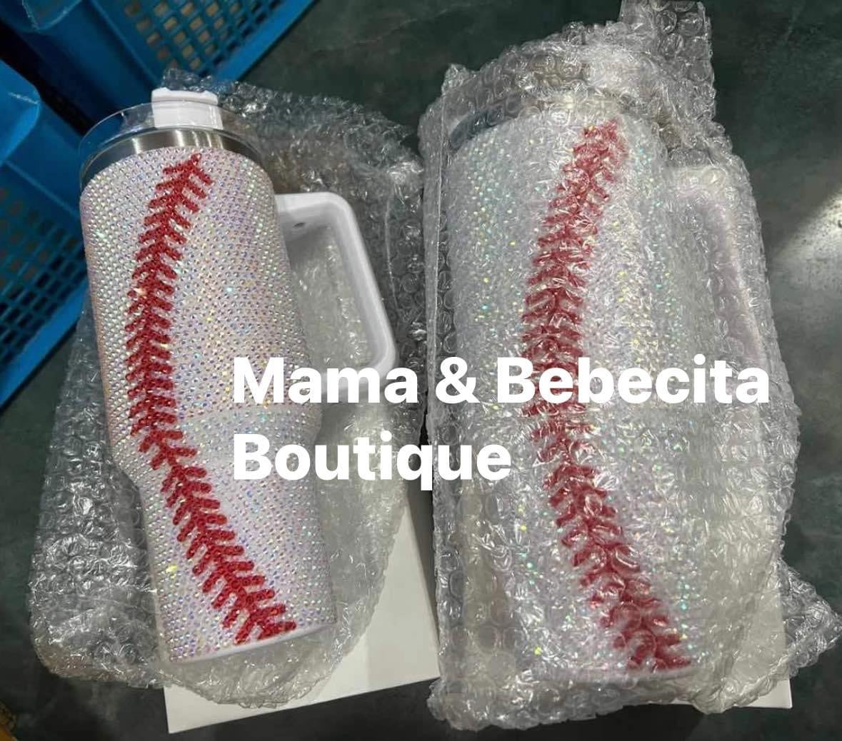 Baseball Bling Rhinestone 40 oz Tumbler (PRE-ORDER)