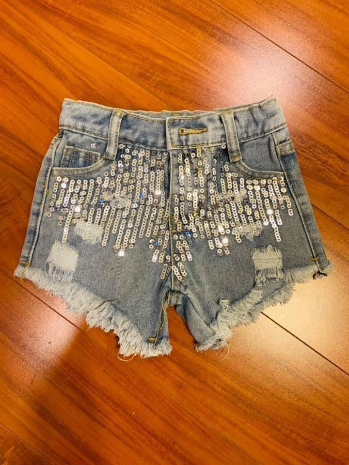 Denim Sequence Shorts