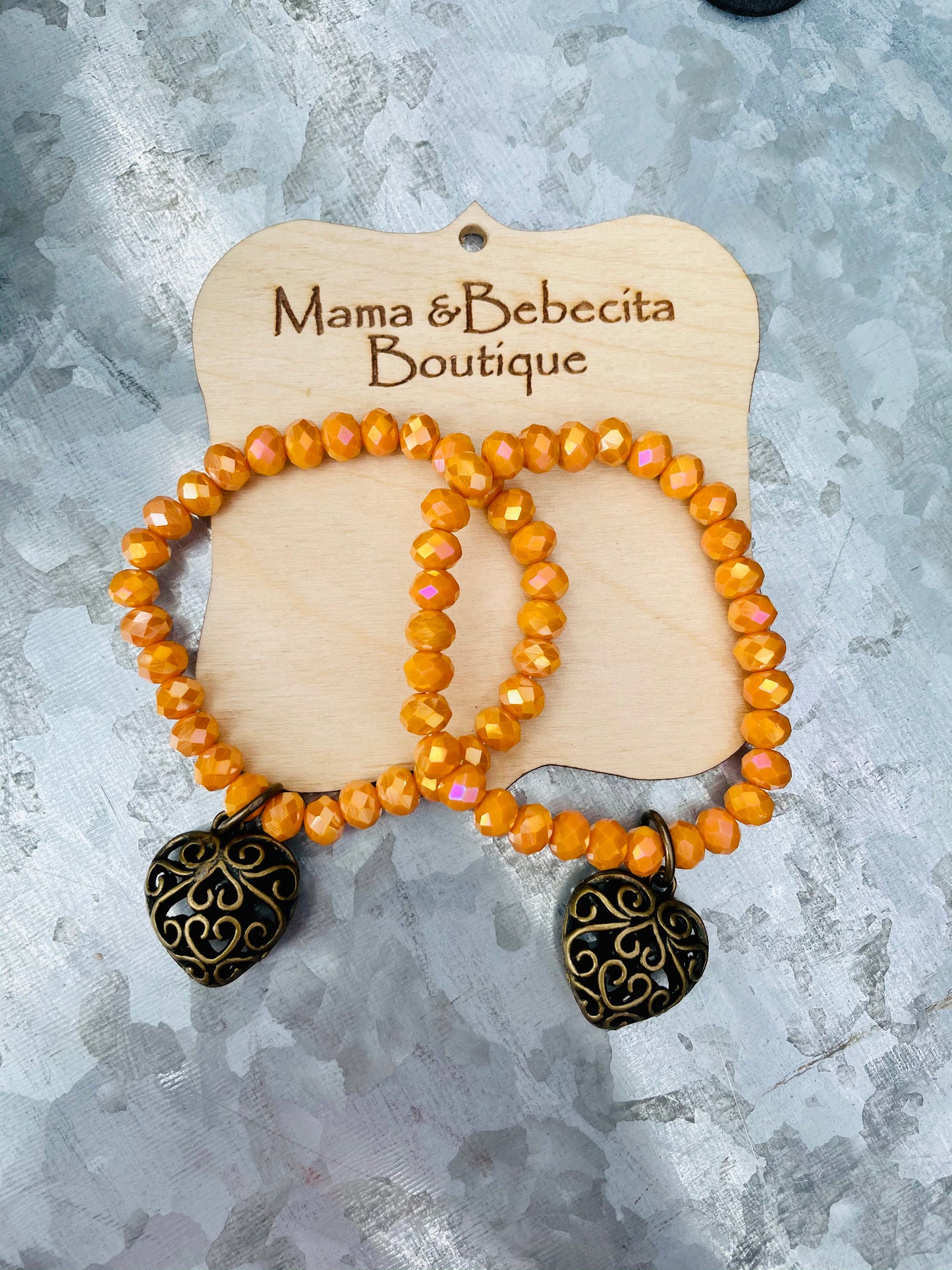 Bracelet- Heart (Orange)