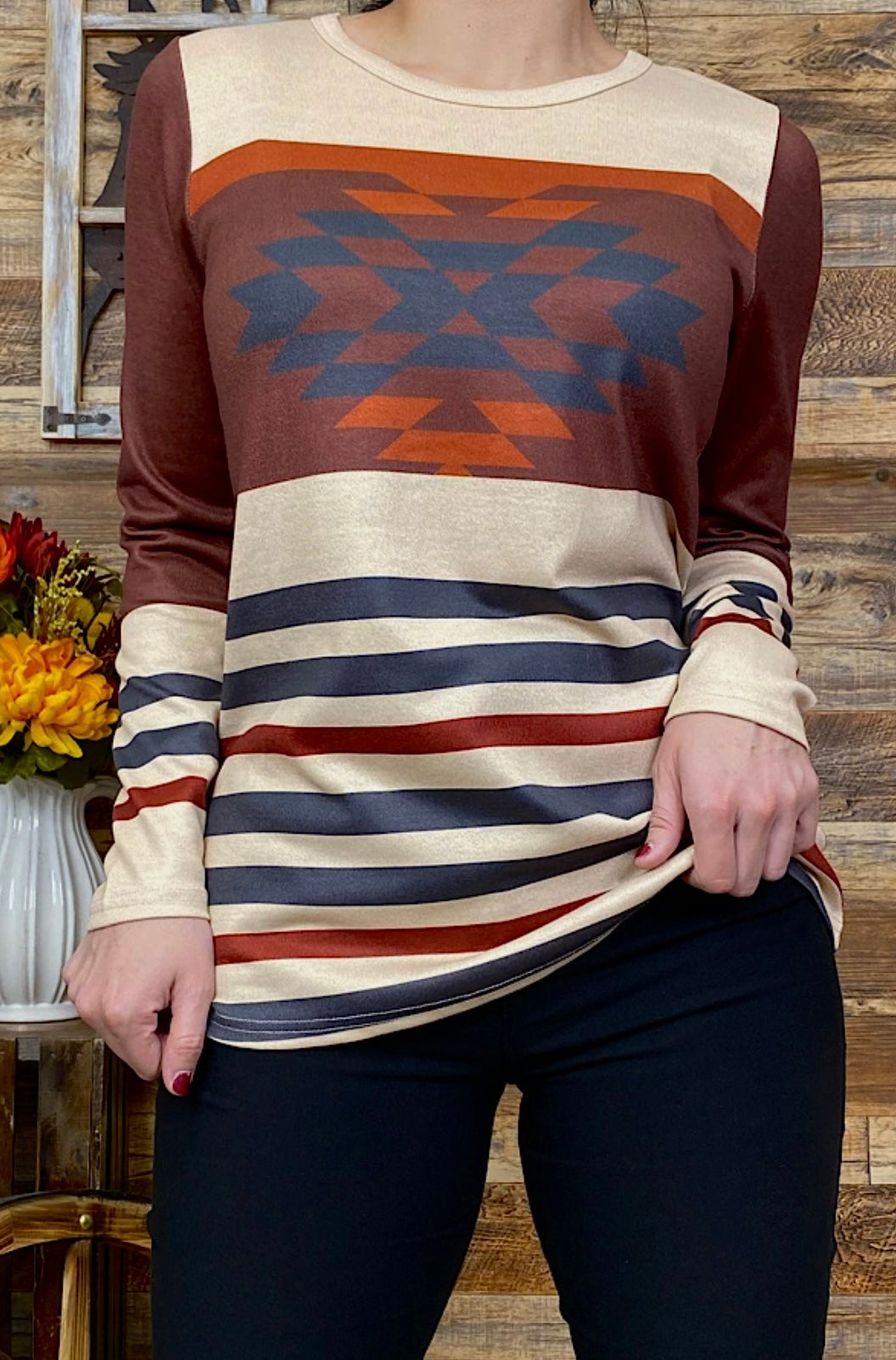 Brown Aztec Longsleeve