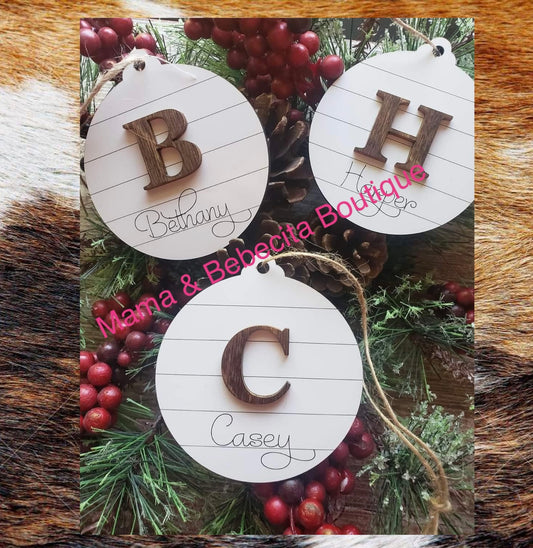 Shiplap Christmas Ornaments - Personalized Custom Order