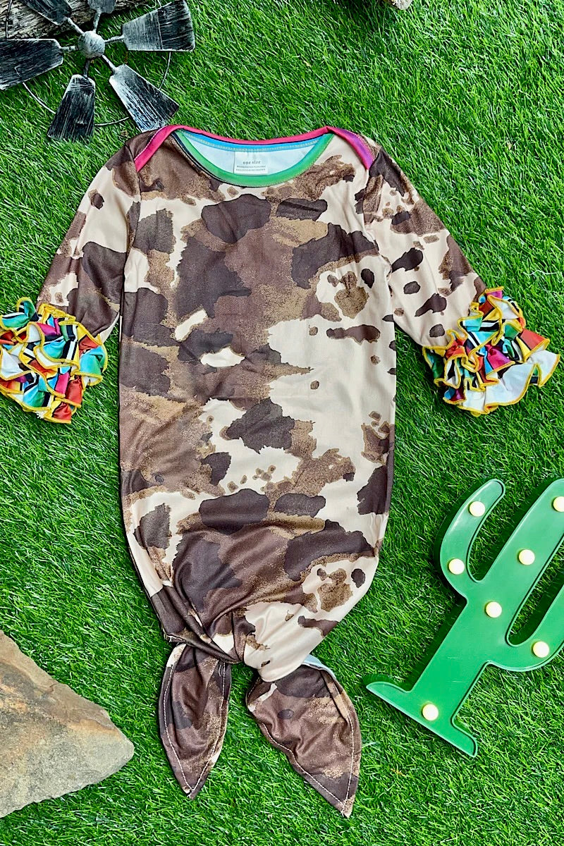 Baby Sleeper- Brown Colorful Cow
