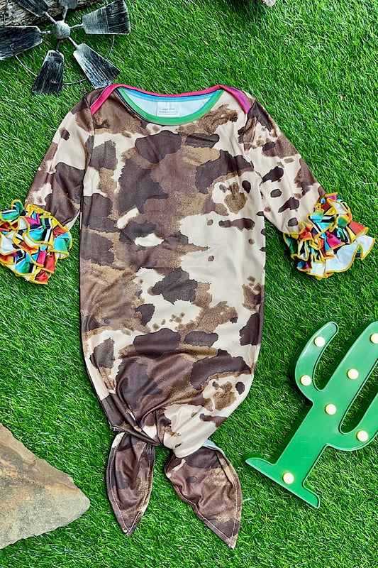Baby Sleeper- Brown Colorful Cow