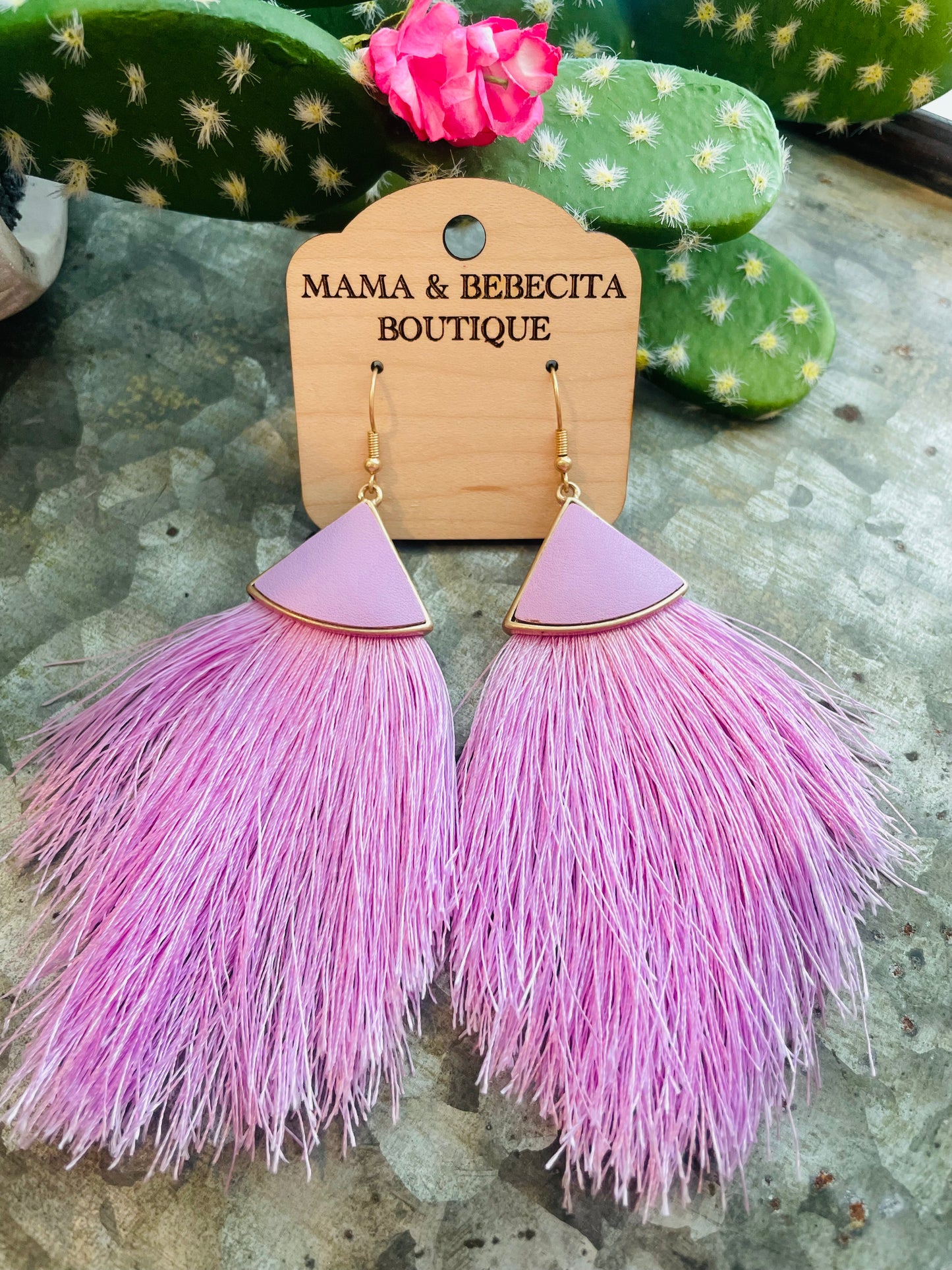 Lavender Fringe Earrings