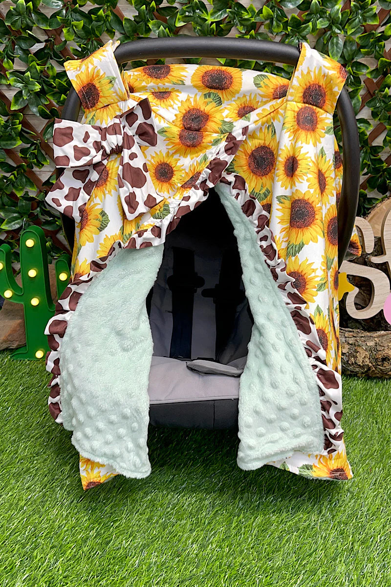 Car Seat Cover - Cow & Sunflower
