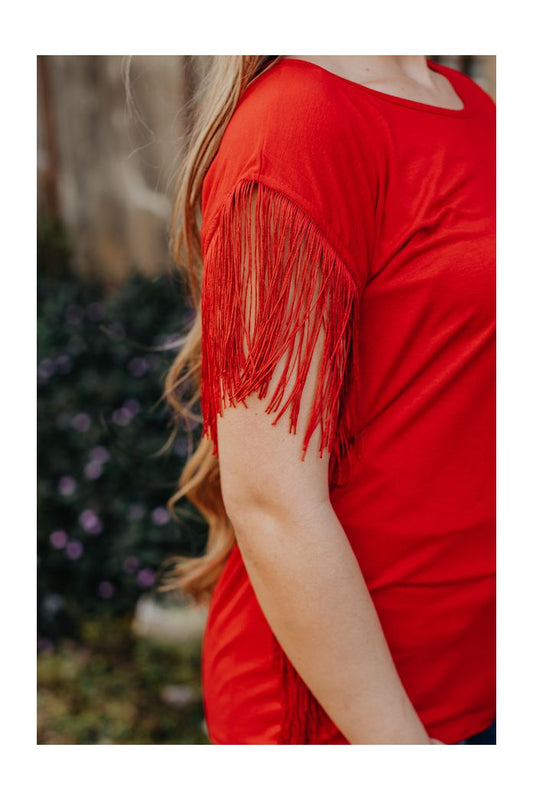 Red Fringe Top