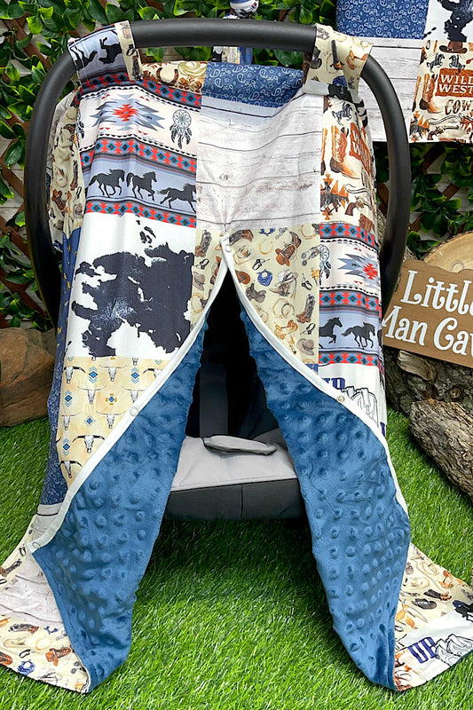 Car Seat Cover - Blue Yee Haw