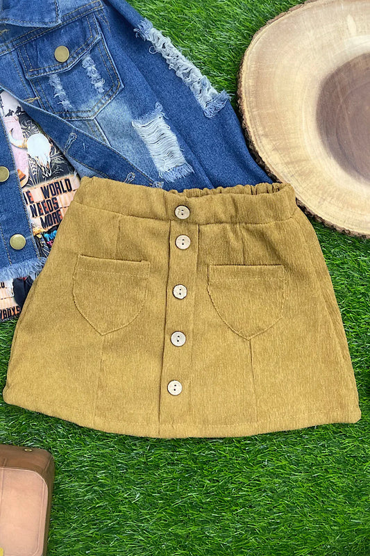 Corduroy Skirt Mustard