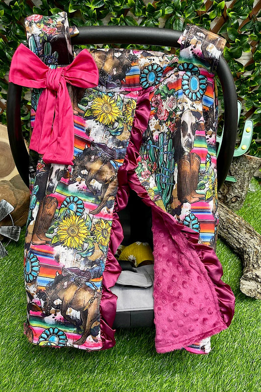Car Seat Cover - Turquoise, Sunflower, & Serape