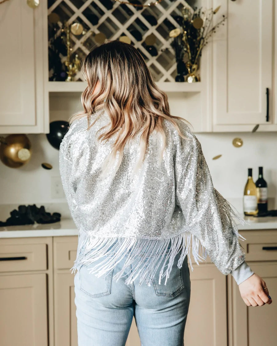 Dancing Queen Shimmer Fringe Jacket