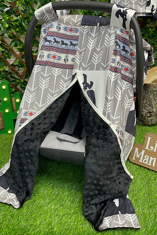 Car Seat Cover- Grey & Black Arrow