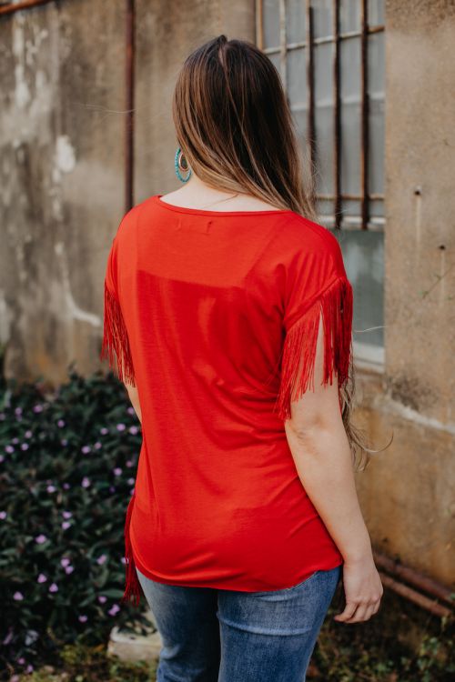 Red Fringe Top