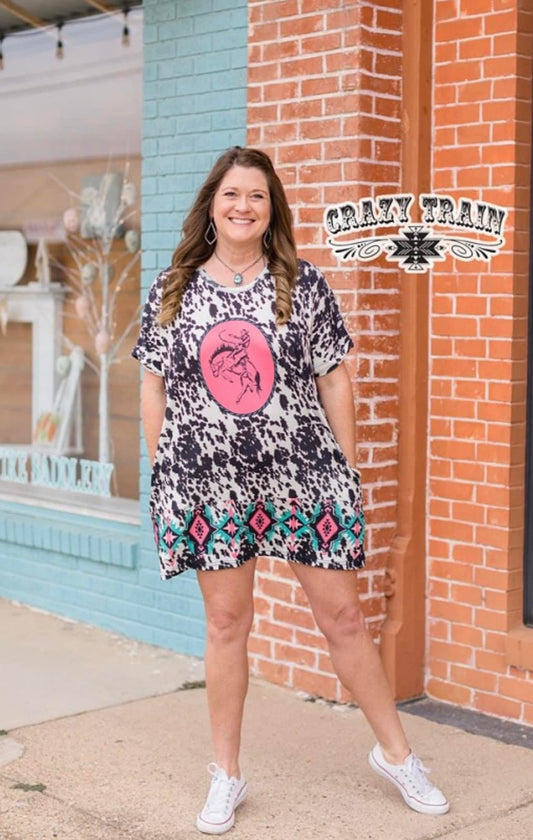 Cow Print pocket dress