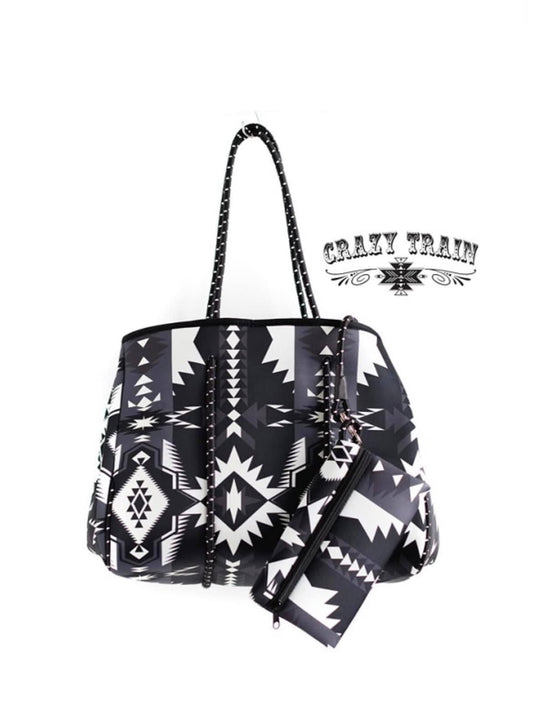 Black & White Aztec Tote