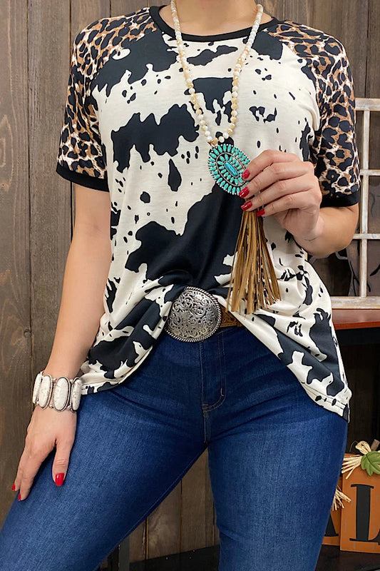 Cow/Cheetah print top