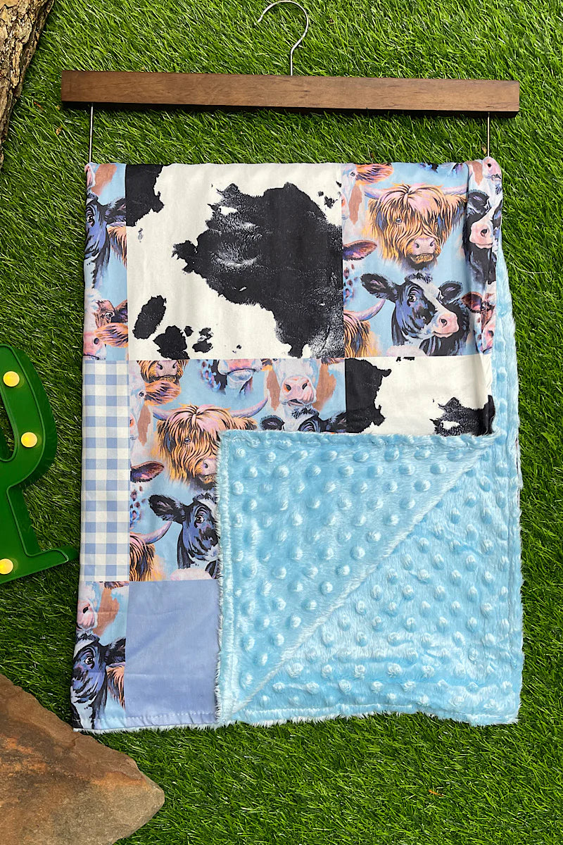 Baby Blanket - Mink Blue Sky Cow