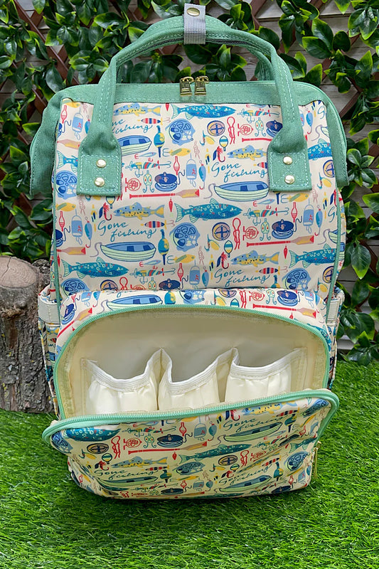 Green Fisherman Bottle Insulated Diaper Bag