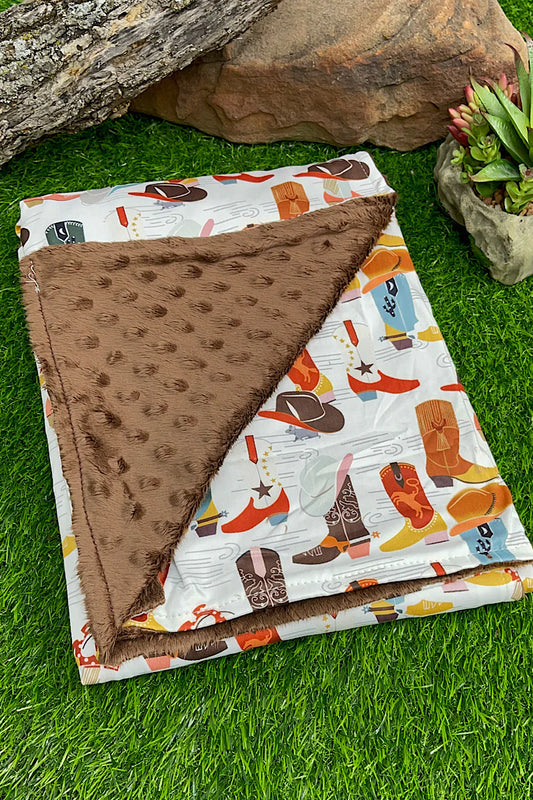 Baby Blanket - Mink Brown Cowboy