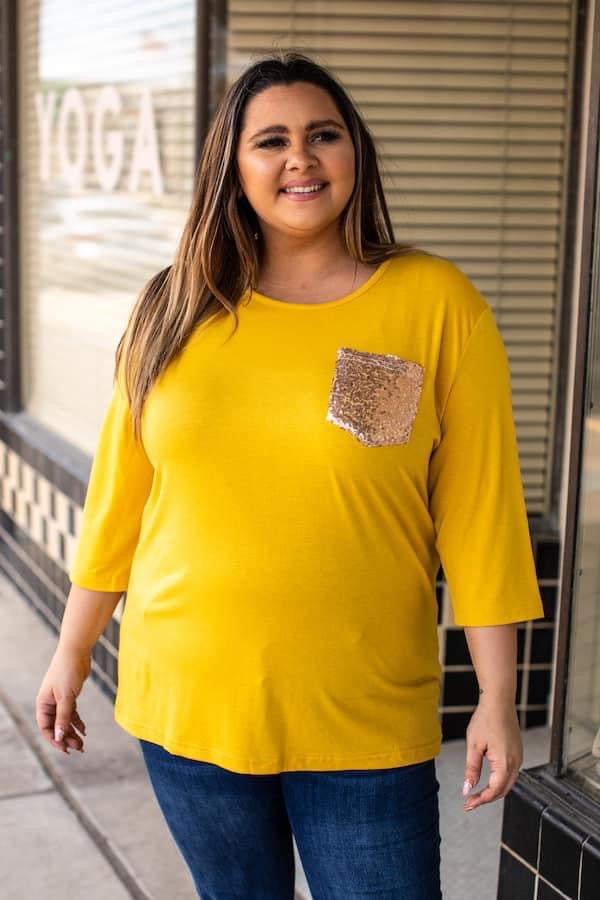 Mustard Gold Pocket Top