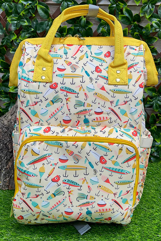 Yellow Fisherman Bottle Insulated Diaper Bag