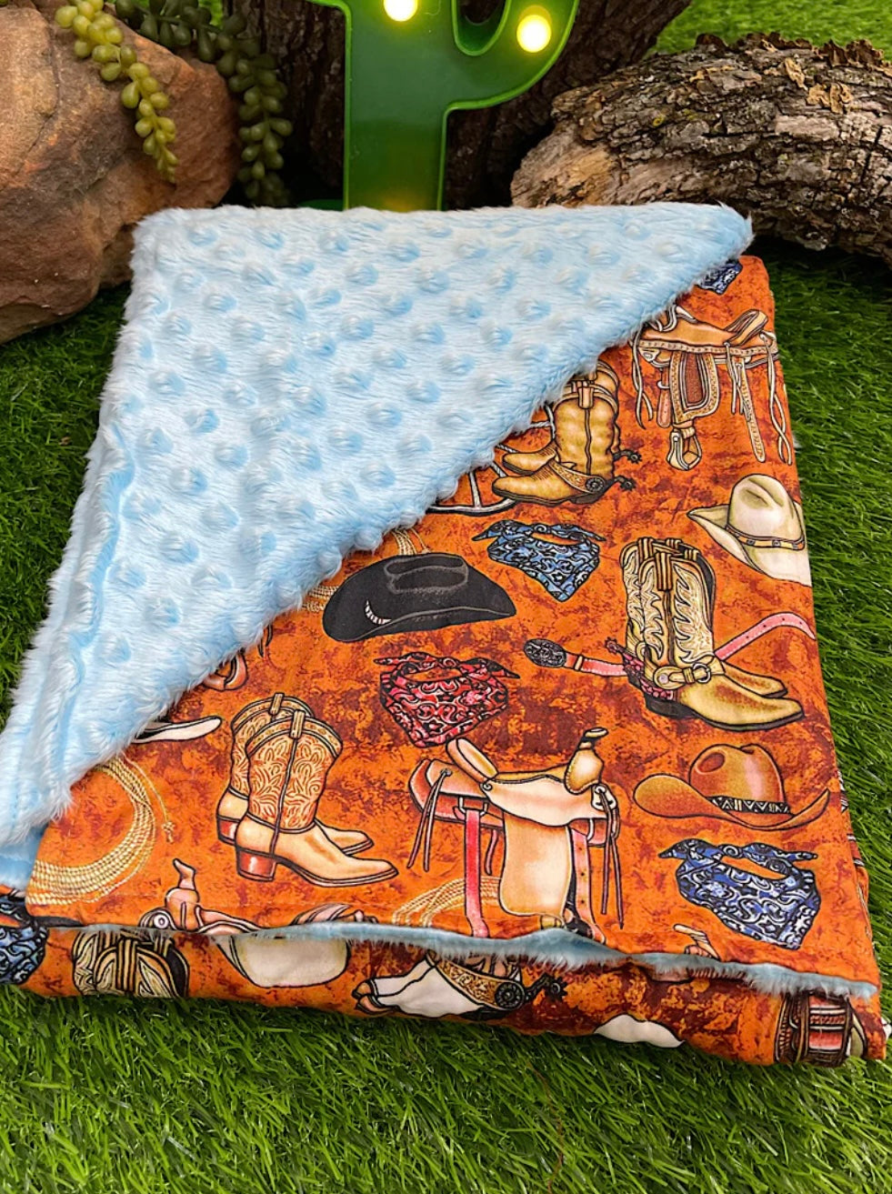 Orange Cowboy Blanket