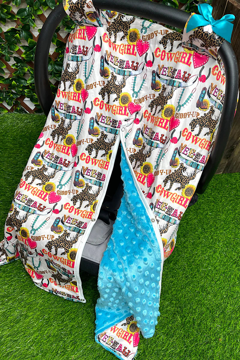 Car Seat Cover - Cheetah Cowgirl