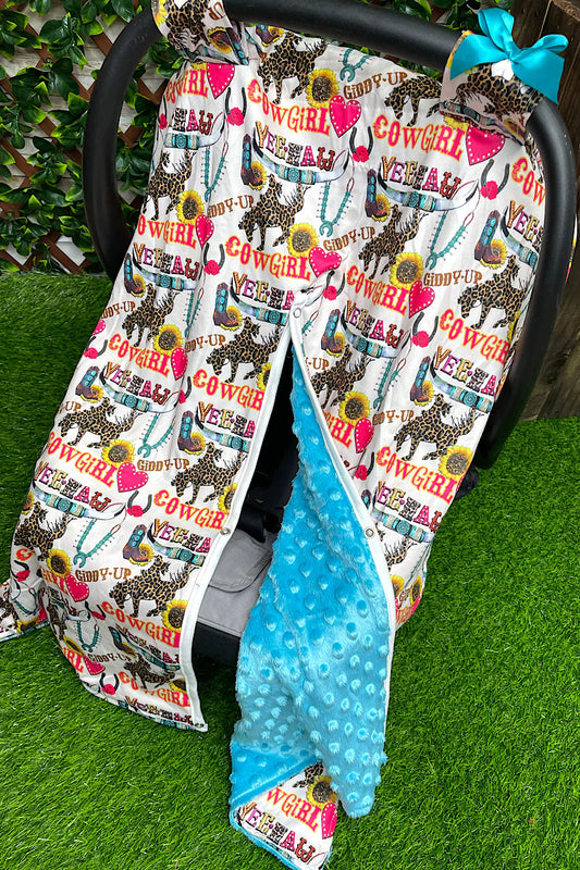 Car Seat Cover - Cheetah Cowgirl