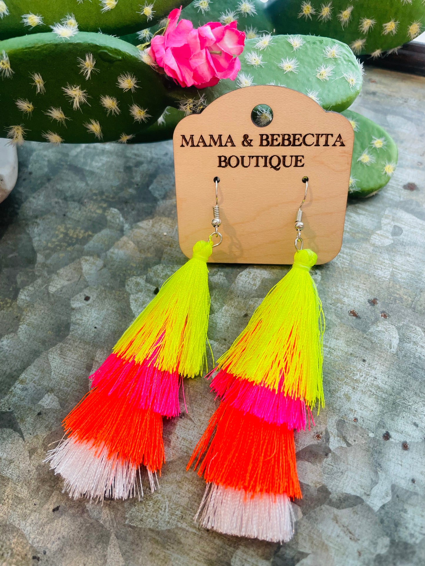 Neon Multi Fringe Earrings