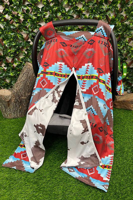 Car Seat Cover - Aztec Cow