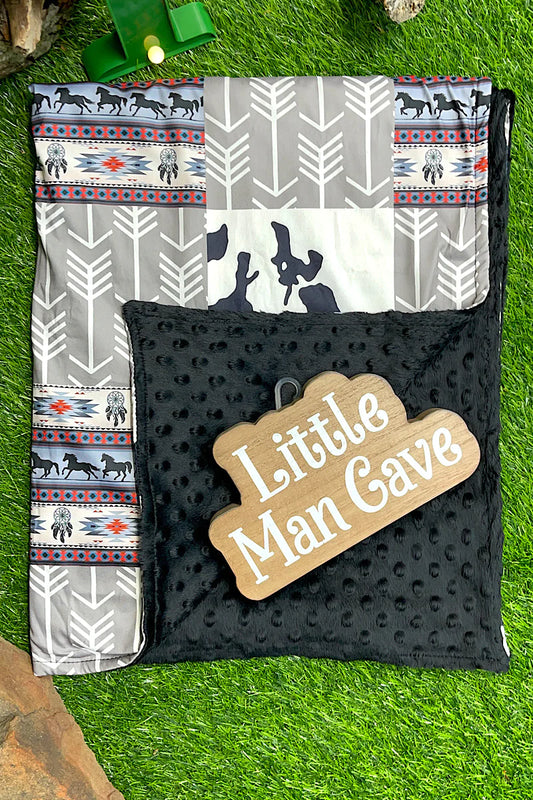 Baby Blanket - Grey & Black Arrow