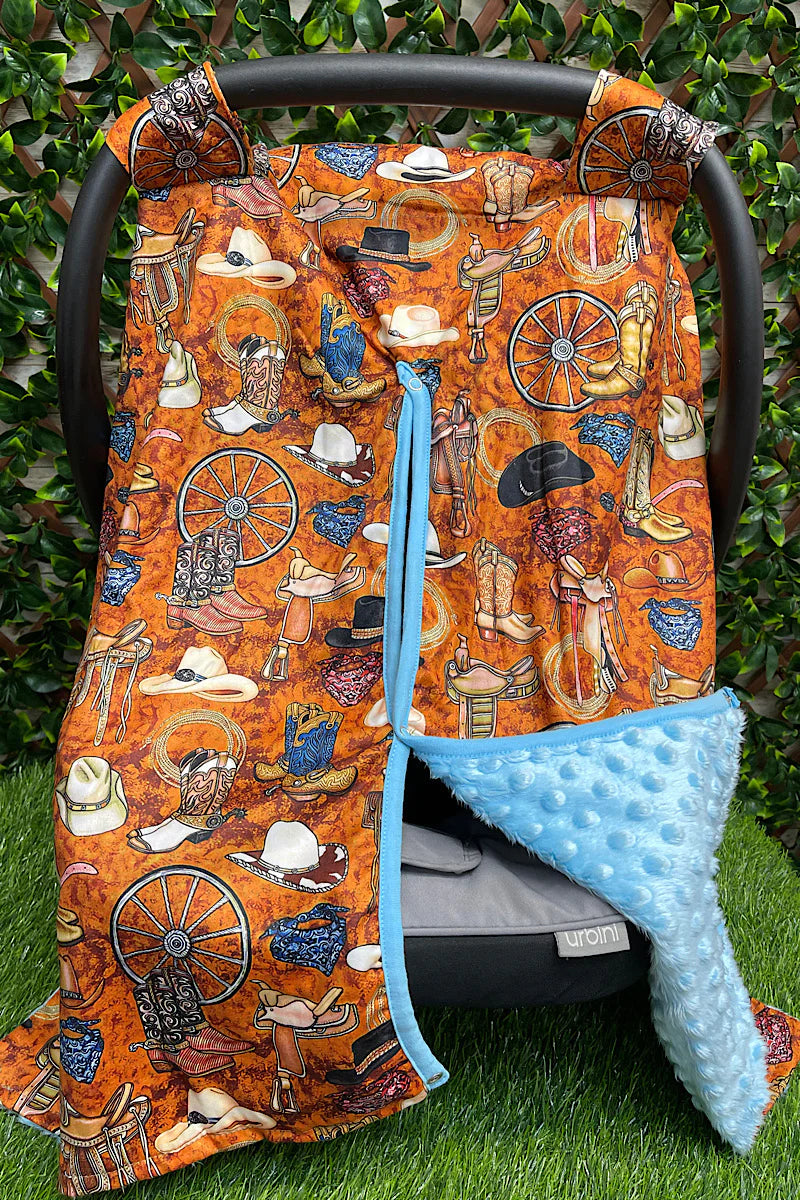 Car Seat Cover - Brown Cowboy