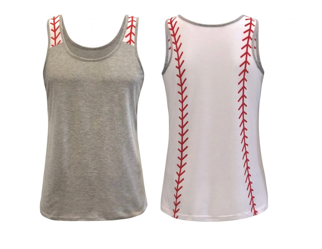 Grey Baseball Tank