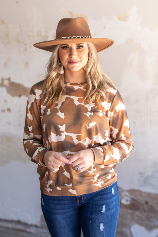 Cow Print Sweater