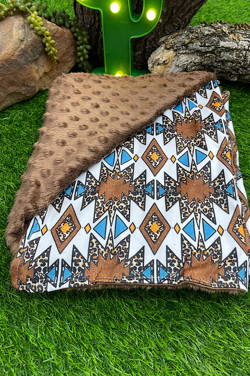 Baby Blanket - Mink Brown Aztec