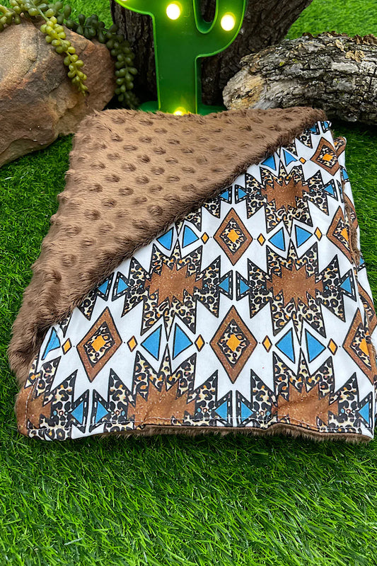 Baby Blanket - Mink Brown Aztec