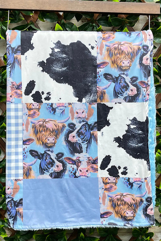 Baby Blanket - Mink Blue Sky Cow