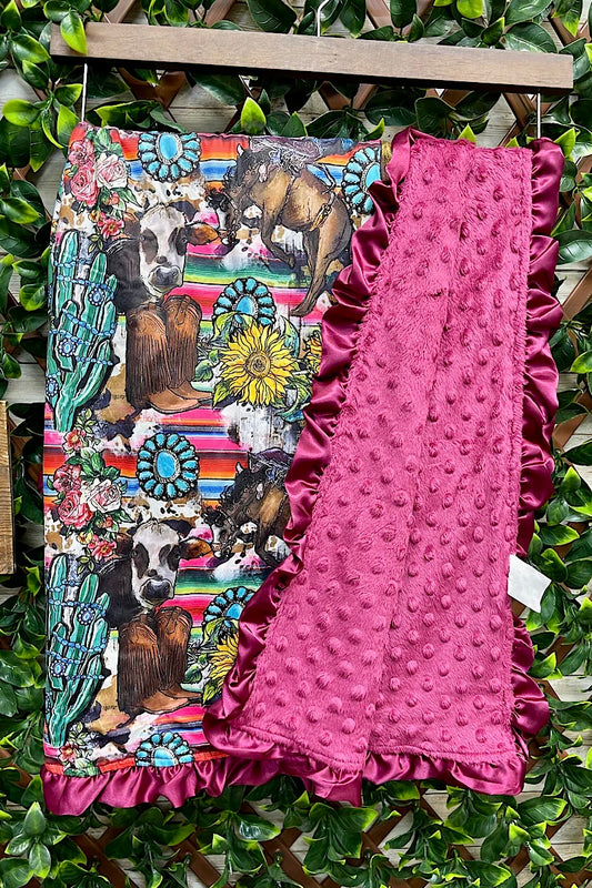Baby Blanket - Turquoise, Sunflower, & Serape